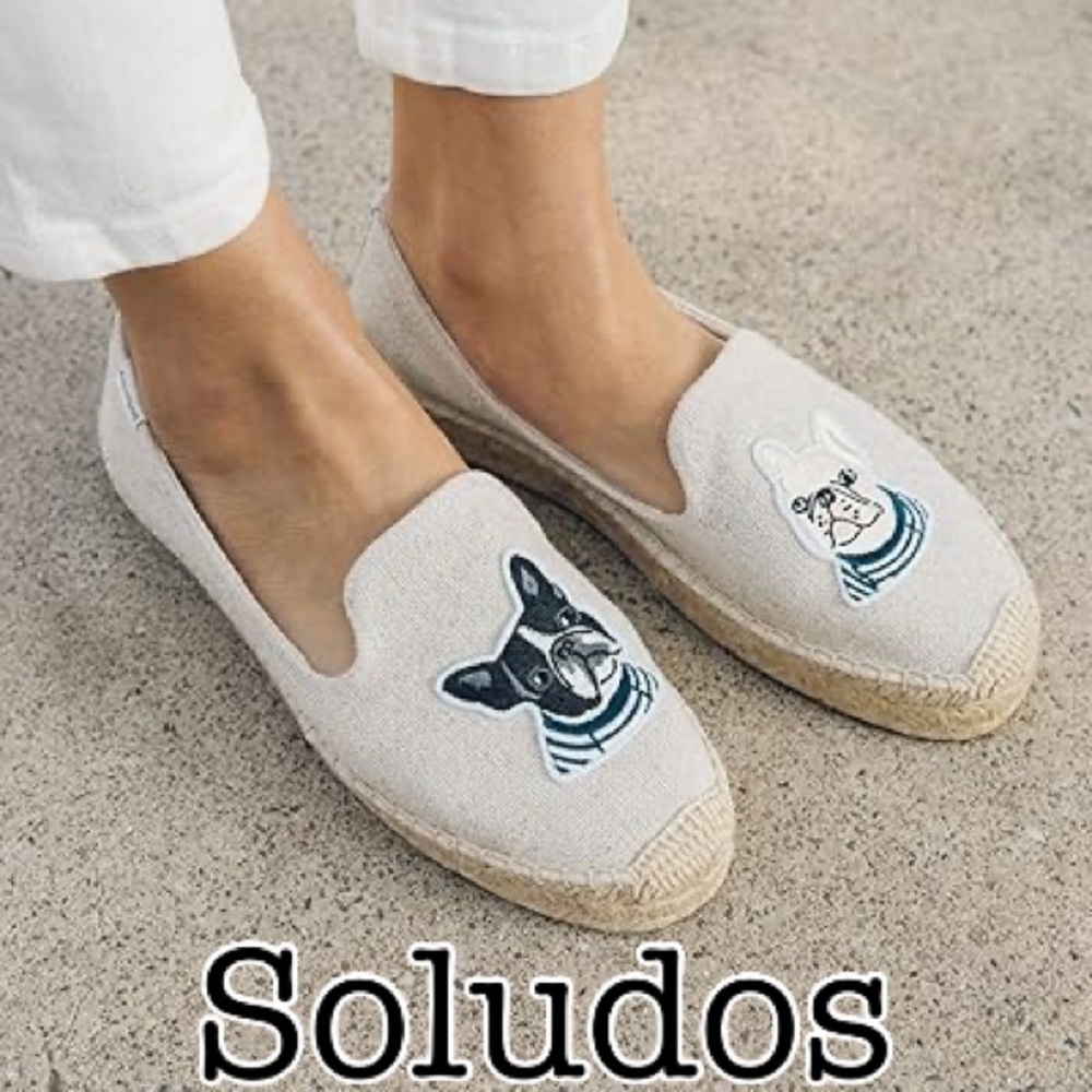 Soludos Teddy & Gigi Dog Application Platform Flats Size 7 1/2